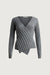 V-neck wrap sweater in dark heather grey — main image