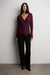 V-neck wrap sweater in fig — main image