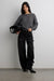 Wool-blend cable knit sweater in charcoal — main image