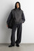Ribbed knit mock neck zip-up sweater vest in charcoal — main image