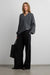 Oversized raglan ribbed knit sweater in charcoal — main image