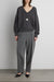 Ribbed knit v-neck sweater in charcoal — main image