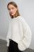 Relaxed fit fuzzy shimmer sweater in ivory — main image