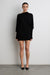 Asymmetrical sweater with cuffed sleeve in black — main image