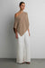Knit cape poncho in taupe — main image