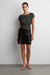 Asymmetrical off-shoulder knit top in black — main image