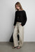 Sheer boatneck mesh sweater in black — main image