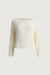Sheer boatneck mesh sweater in cream — main image