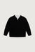 Textured v-neck sweater in black — main image