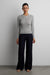 Henley button-front long sleeve top in gray — main image