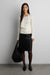 Halter neck layered long sleeve top in ivory — main image