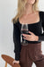 Square neck sweater in black — main image