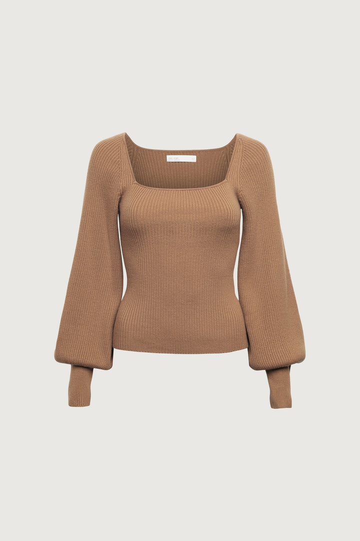 SQUARE NECK SWEATER in NUTHATCH — alternate angle