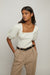 Bubble sleeve sweater in cream — main image