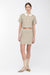 Cropped knit contrast trim top in spray green cream — main image