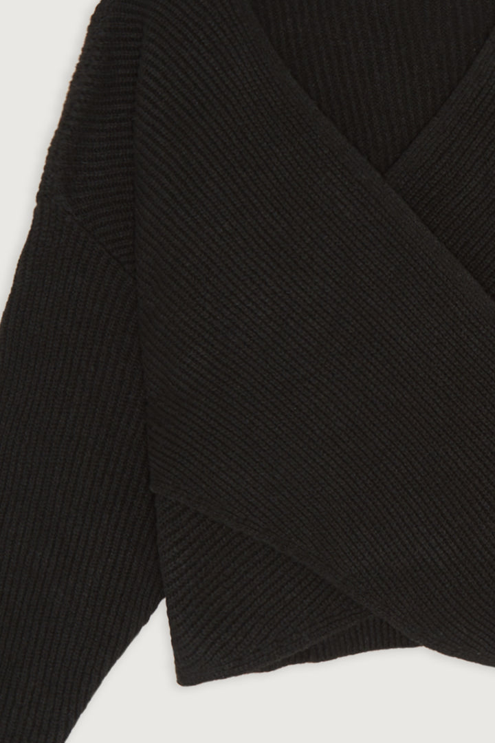 WRAP SWEATER in Black — alternate angle