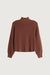 Mockneck sweater in coffee bean — main image