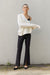 V-neck sweater in cream — main image