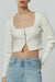 Square neck button front sweater in humus — main image