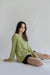 Lightweight rib-knit sweater in olive — main image