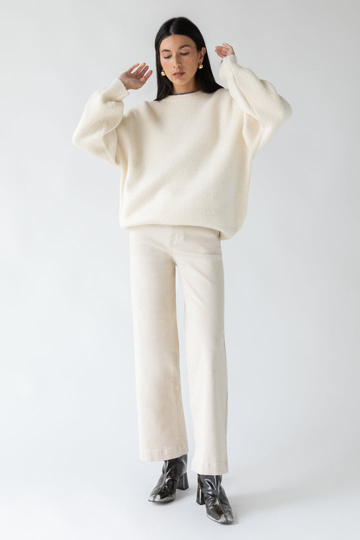 CHUNKY SWEATER in Oatmeal — alternate angle