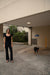 Short sleeve sweetheart sweater in black — main image