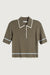Polo sweater in burnt olive cream — main image