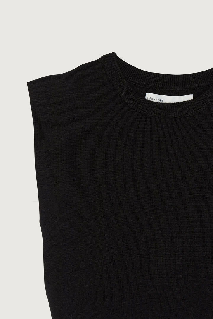CROPPED OPEN BACK TOP in Black — alternate angle