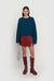 Fuzzy ribbed sweater in legion blue — main image
