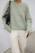 Fuzzy ribbed sweater in seagrass — main image