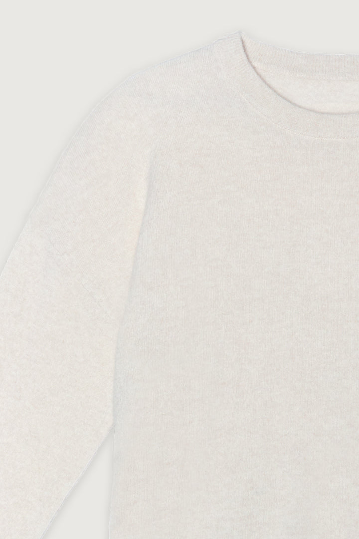 100% CASHMERE CREWNECK SWEATER in Birch — alternate angle