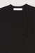 Cut-out neck long sleeve top in black — main image