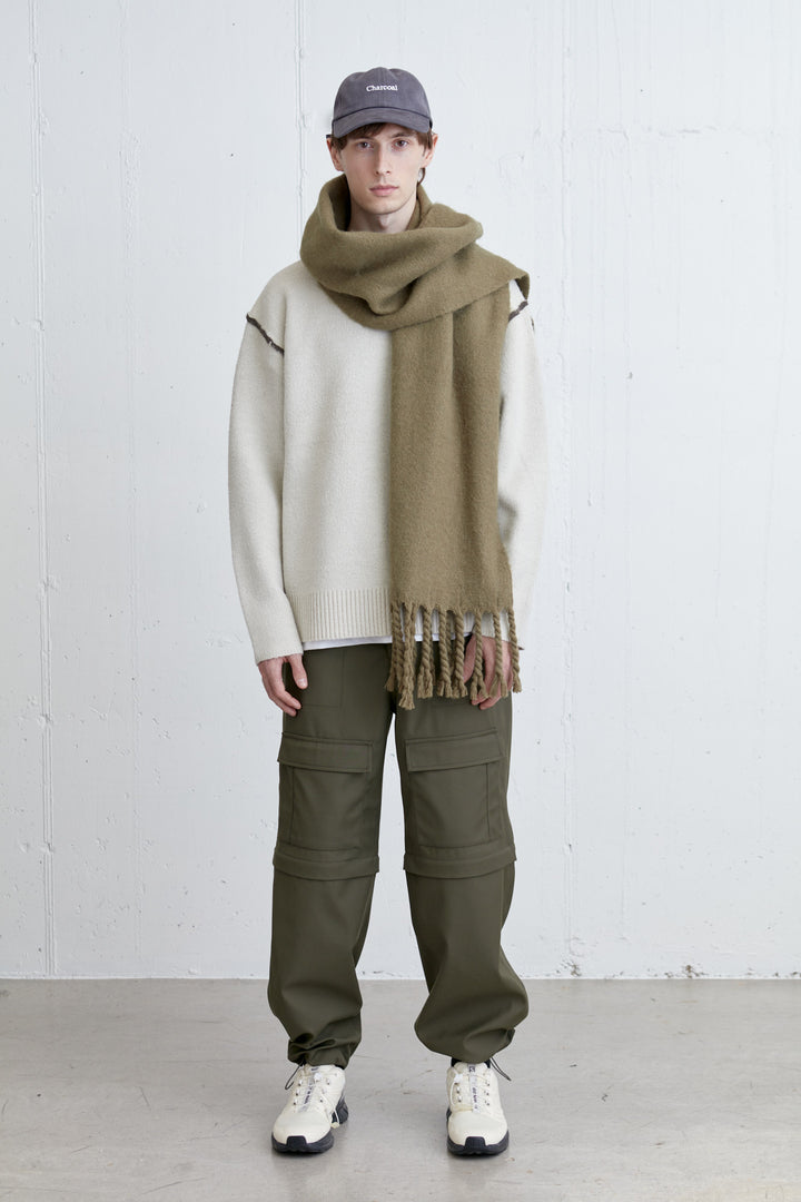 CONTRAST TRIM SWEATER in Turkish Coffee — alternate angle