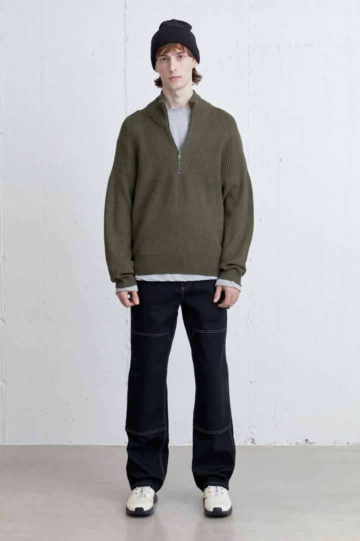 QUARTER ZIP SWEATER in Kalamata — alternate angle