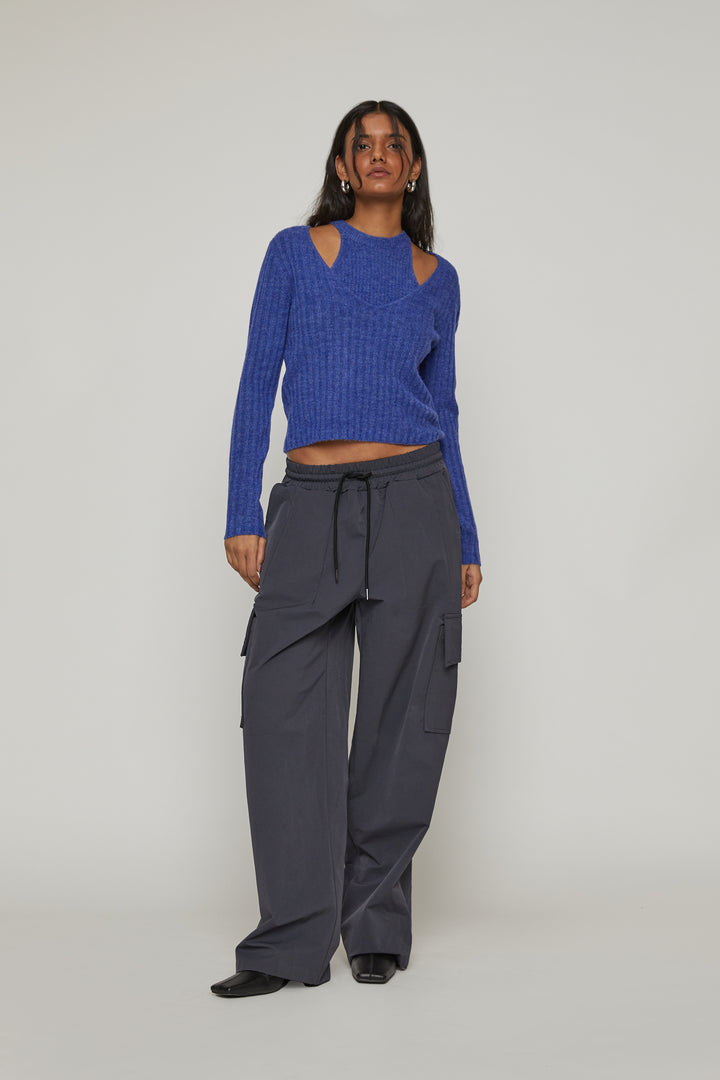 LAYERED SWEATER AND TANK SET in True Blue — alternate angle