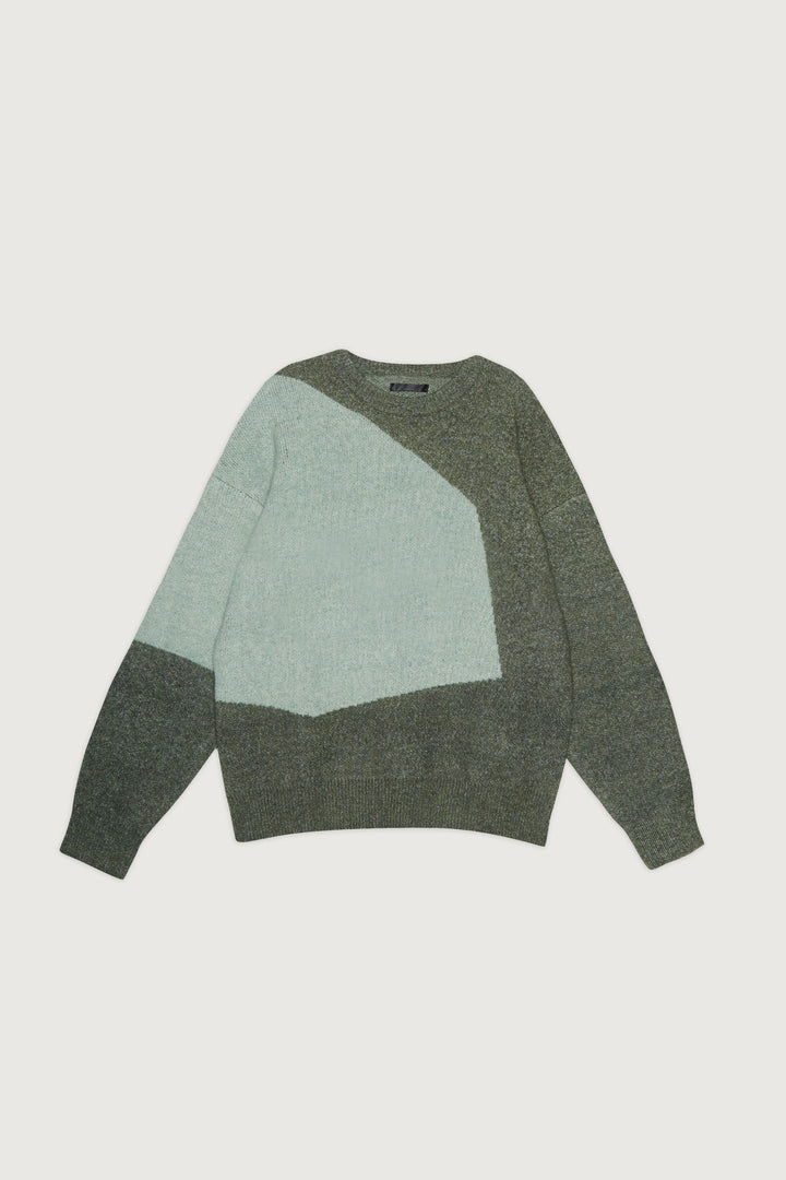 COLOUR BLOCK SWEATER in Thyme Jadeite — alternate angle