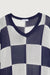 Oversized checkered sweater in navy checker — main image