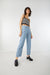 Checkered cropped tank in black checker — main image