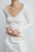 V-neck halter sweater in cream — main image