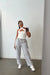 Crossfront cropped tank in cream — main image
