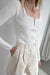 Square neck sweater in cream — main image