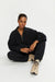 Quarter zip sweatshirt in black — main image