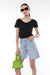 Scoop neck tee in black — main image