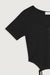 Button up tee with hem ties in black — main image