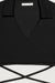 Collared wrap top in black — main image