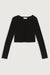 Cutout long sleeve top in black — main image