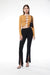 Cutout long sleeve top in camel — main image