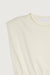 Sleeveless crewneck tee in cream — main image