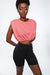 Sleeveless crewneck tee in pink — main image