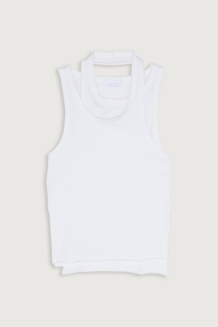 LAYERED TANK in White — alternate angle